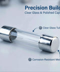 Must-Have Glass Fuse Kit With Fast Blow Fuses In 6x30mm And 5x20mm Sizes, showing clear glass tube and metal caps