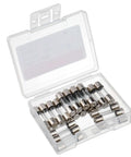 10A 250V Fast Blow 5x20mm Glass Fuse Pack Of 20 For Electronics And DIY Projects in plastic storage case