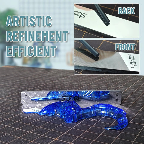 Three piece precision glass polishing file set delivers smooth, scratch-free finishes on tiny model parts with grit progression