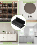 Two Pack Glass Finger Edge Pull Handles 1.57 Inch Length For Glass Thickness 0.16 To 0.24 Inch displayed in various cabinet types.