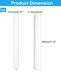 2 Pack 7 Inch Glass Shower Door Handles dimensions, showing 182mm length, 14.5mm width, 11.5mm height for easy installation.