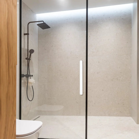 2 Pack 7 Inch Glass Shower Door Handles Self Adhesive Stainless Steel Bar Pull Knobs For Sliding Doors Silver Tone