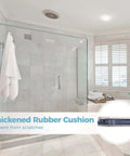 Modern bathroom with glass shower using Two Pack 180 Degree Glass Shower Door Hinges For Frameless Glass To Glass Install Fits 8mm To 12mm Thick Glass Beefy Built Tough Stainless Steel Bathroom Door Hardware Ideal For Renovations And Everyday Upgrades.