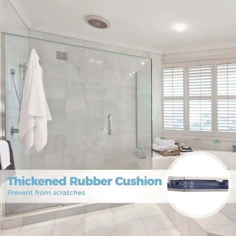 Modern bathroom with glass shower using Two Pack 180 Degree Glass Shower Door Hinges For Frameless Glass To Glass Install Fits 8mm To 12mm Thick Glass Beefy Built Tough Stainless Steel Bathroom Door Hardware Ideal For Renovations And Everyday Upgrades.
