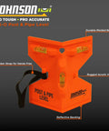 GloOrange Post Level With Hands Free Operation Provides Precise Leveling And Plumb Readings Using A Bright Orange ABS Body And A Secure Rubber Strap Ideal For One Person Setup On Posts Pipes Fences Decks And Rails