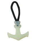 8 Piece Luminous Tail Cord Zip Puller Set For Outdoor Backpacks 42x44mm Heavy Duty TPU Extender showing anchor-shaped TPU puller.