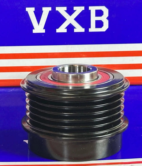 24106704 Motor Generator Belt Pulley 5PK for GM Belt Single Wheel shown against a blue and red background.