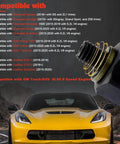 Transmission Oil Fill Adapter For GM 8L90 8 Speed Transmissions shown with compatible vehicle list and yellow car