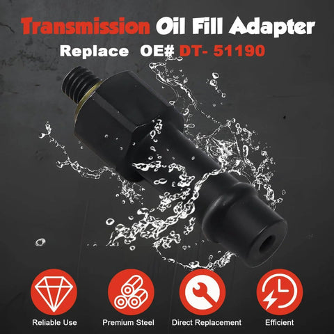 Transmission Oil Fill Adapter For GM 8L90 8 Speed Transmissions Precise Pan Thread Filling With J 45096, premium steel