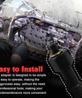 Transmission Oil Fill Adapter For GM 8L90 8 Speed Transmissions in use with J 45096 TransFlow for easy pan thread filling
