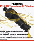 Transmission Oil Fill Adapter For GM 8L90 8 Speed Transmissions Precise Pan Thread Filling With J 45096 TransFlow features