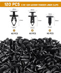 3 In 1 GM Fender Liner Clips And Push Pin Kit 40 Pc Replacement Fasteners For Inner Wheelwell Bumper And Under Hood Panels