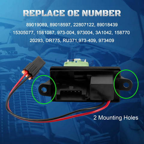 HVAC Blower Motor Resistor For GM Trucks And SUVs With Manual AC Control Easy Install Front View