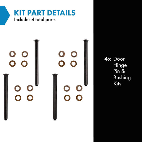 Image showing Set Of 4 Door Hinge Pin And Bushing Kits For General Motors Vehicles Replacement Parts For GM Cars And Trucks