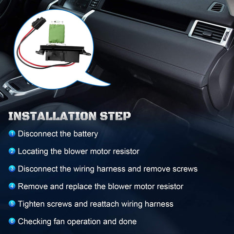 HVAC Blower Motor Resistor For GM Trucks And SUVs With Manual AC Control Easy Install instructions inside vehicle