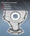 Rear Main Seal Kit For GM V8 Engines 4.8L 5.3L 6.0L 6.2L Fits Chevy Tahoe Suburban Silverado Express Avalanche Cadillac Escalade GMC Yukon Sierra Savana Replacement Replaces 635518 12633579 12639250 die-cast aluminum front view