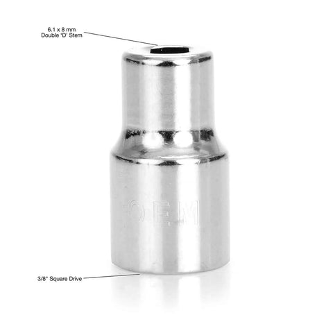 Three Eighth Inch Drive Shock Absorber Socket For GM X And J Body Cars Fits Double D Stem Designed To Hold Shock Shaft In Place