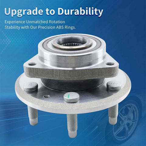 Front and Rear Wheel Bearing and Hub Assembly for Chevy Traverse, Buick Enclave, GMC Acadia, Acadia Limited, and Saturn Outlook 6-Lug