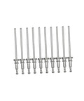 Trim Clip Studs 10Pcs For Buick Cadillac Pontiac GMC Window Regulator Rivets, silver metal rivets lined up on white background