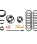 Premium Pinion Bearing Kit For GM 8.5 And 8.625 Inch 10 Bolt Rear Axles With Koyo Bearings Including Pinion Seal Crush Sleeve Shims Brush Marking Compound Pinion Nut And Thread Locker From Motive Gear laid out