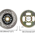 Brake disc and chain sprocket for 1" Steel Live Axle with 18x9.5-8 Tubeless Wheels Tires Rim and Chain Sprocket Brake Master Cylinder for Go Kart.