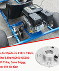 Rear Steel Sprocket Drum Brake Hub With One Inch Bore And One Quarter Inch Keyway Plus Hardware Kit for Predator 212cc Go Kart