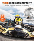Go Kart racing on a track with focus on Go Kart Front Wheels 10x4.5-5 with Aluminum Alloy Rims, showcasing 130lb load capacity