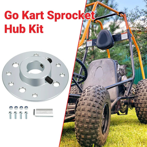 Rear Steel Sprocket Drum Brake Hub With One Inch Bore And One Quarter Inch Keyway Plus Hardware Kit For Predator 212cc And 196cc Go Karts Drift Trikes And Dune Buggies