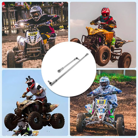 DIY Short And Long Tie Rod Kit With Ends For Go Karts 3/8-24 Replacement with racing go-kart background.