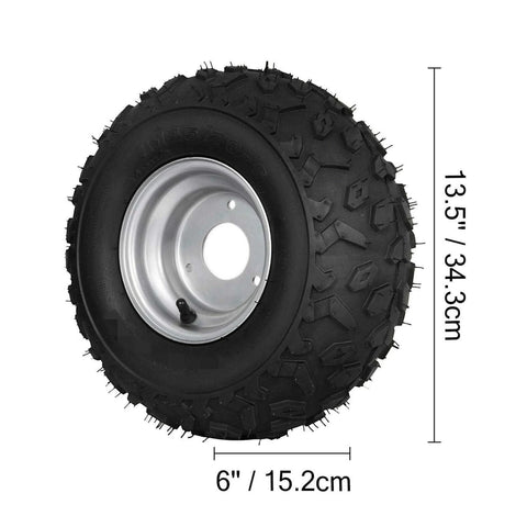 ATV Go Kart Tires and Rims 145x70-6 Iron Wheels 90CC Go-Kart Buggy ATV Mini-bikes Quad Bike Tires and Wheels HUB- 3-hole