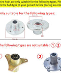 Diagram showing compatible and incompatible go kart tire hubs for Go Kart Tires and Wheels, emphasizing correct hub types.
