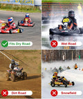 Comparison of go kart tires for dry, wet, dirt, and snow conditions. Go Kart Tires and Wheels, Rear Wheel 11"x7.1"-5", 2pcs Slick tyreTires and Rims.