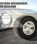 Go Kart Front Wheels 10x4.5-5 with Aluminum Alloy Rims and Rubber Tires 2 Pack displayed on racetrack