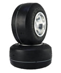Go Kart Front Wheels 10x4.5-5 with Aluminum Alloy Rims and Rubber Tires 2 Pack 3 Bolt Pattern 1.57in Hub Fit Replacement Set