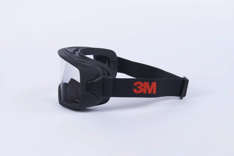 GoggleGear 3000 Series Z87.1 Anti Fog Anti Scratch Safety Goggles TPV Shroud with black strap side view
