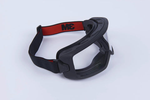 GoggleGear 3000 Series Z87.1 Anti Fog Anti Scratch Safety Goggles with TPV Shroud showing black strap and clear lens.
