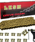 Gold 420 Motorcycle Chain 132 Link Standard Roller Chain with Chain Breaker and 10 Master Links for 100cc 110cc 125cc LKSM