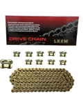 Gold 420 Motorcycle Chain 132 Link Standard Roller Chain With 10 Master Links For 100cc 110cc 125cc Dirt Pit Bike ATV Quad Go Kart Mini Bike Scooter
