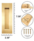 Recessed Finger Flush Pulls For Pocket Doors And Sliding Barn Doors Stainless Steel Rectangular Door Pulls In Gold Finish 7 Inch 4 Pack