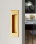 Recessed Finger Flush Pulls For Pocket Doors And Sliding Barn Doors Stainless Steel Rectangular Door Pulls In Gold Finish 7 Inch