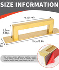 Gold Finish 4 Pack Self Adhesive Cabinet Door Handles size details and adhesive backing view