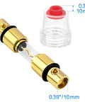 Dual Fuse Holder Kit With 100A AGU Fuses, in line car audio fuse block with gold plated terminals and clear body.