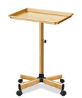 Premium Aluminum Salon Tray With Adjustable Height From 26 To 43 Inches On Wheels, Corrosion Resistant Mobile Tool Tray For Beauty Spa And Dental Clinics, Gold Finish With Four 360 Degree Rotating Casters