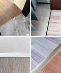 T Molding Floor Transition Strip, Aluminum Laminate Flat Divider for Joining Gaps, Threshold, Tiles, Gold, 4ft x 1.6in (3pcs) installed.