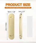 Two Pack Self Stick Oval Sliding Door Pulls In Gold Aluminum Alloy 5.83 Inch Long Cupboard Handles For Sliding Barn Doors