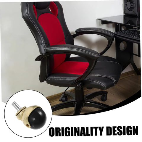 Office chair with Gold Ball Caster Wheels Set 5 Pieces For Desk And Office Chairs Smooth Rolling Replacement Casters displayed.