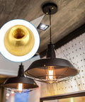 Gold decorative screw cap from 10 Pack M4 Thread Cap Knobs Gold Ball Shape Decorative Screw Caps for lighting fixtures shown on pendant light