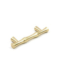 Aluminum Alloy Bamboo Shape Cabinet Handles 2 Pack Drawer Pulls 3.7 Inch Length 2.5 Inch Center To Center Hole Distance Gold Brass Retro Antique Finish