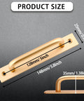 Gold Aluminium Alloy Sliding Barn Door Handle Set With 2 Pulls And 4 Screws 5.8 Inch Length shown with measurements.