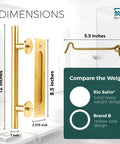 12-Inch Gold Barn Door Handle Kit With Latch Lock Set For Closet Sliding Doors, Includes Pull Handle, Flush Plate, Matching Gold Screws